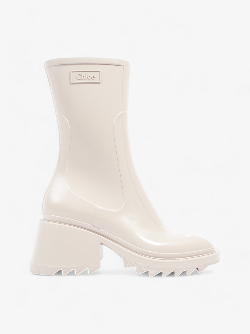  Chloe Betty Rainboots 45mm Beige Rubber EU 38 UK 5