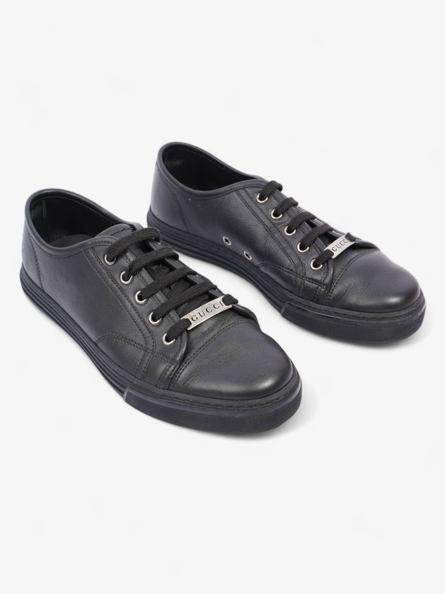 Gucci Low Top Sneaker Black Leather EU 39 UK 5 Image 2