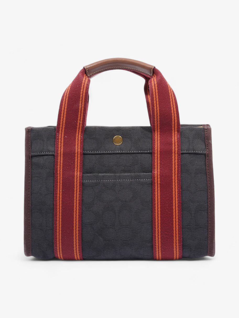 Coach Spin Tote Navy Blue / Maroon / Brown Cotton 27 Image 4