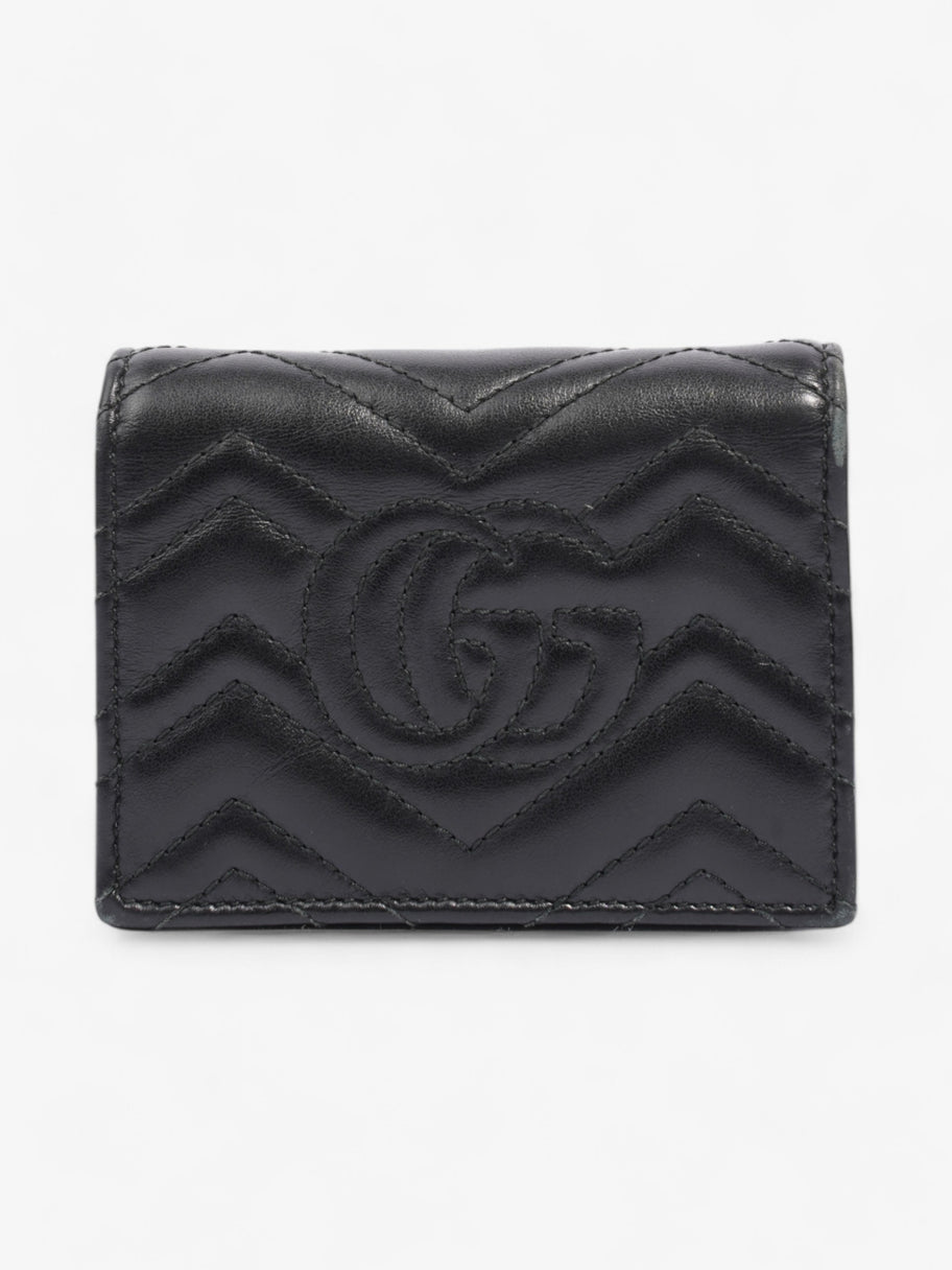 Gucci GG Marmont Card Case Wallet Black / Gold Matelasse Leather Image 3