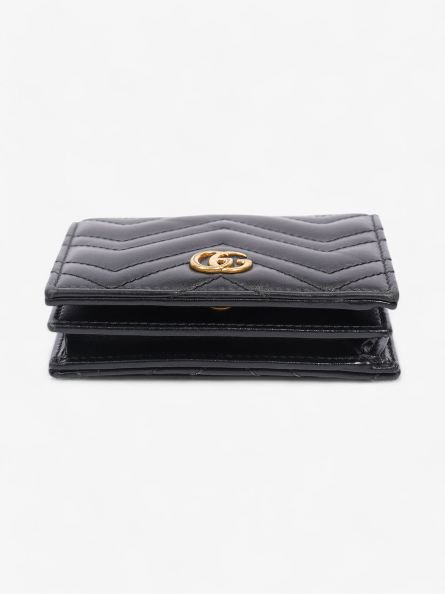 Gucci GG Marmont Card Case Wallet Black / Gold Matelasse Leather Image 5