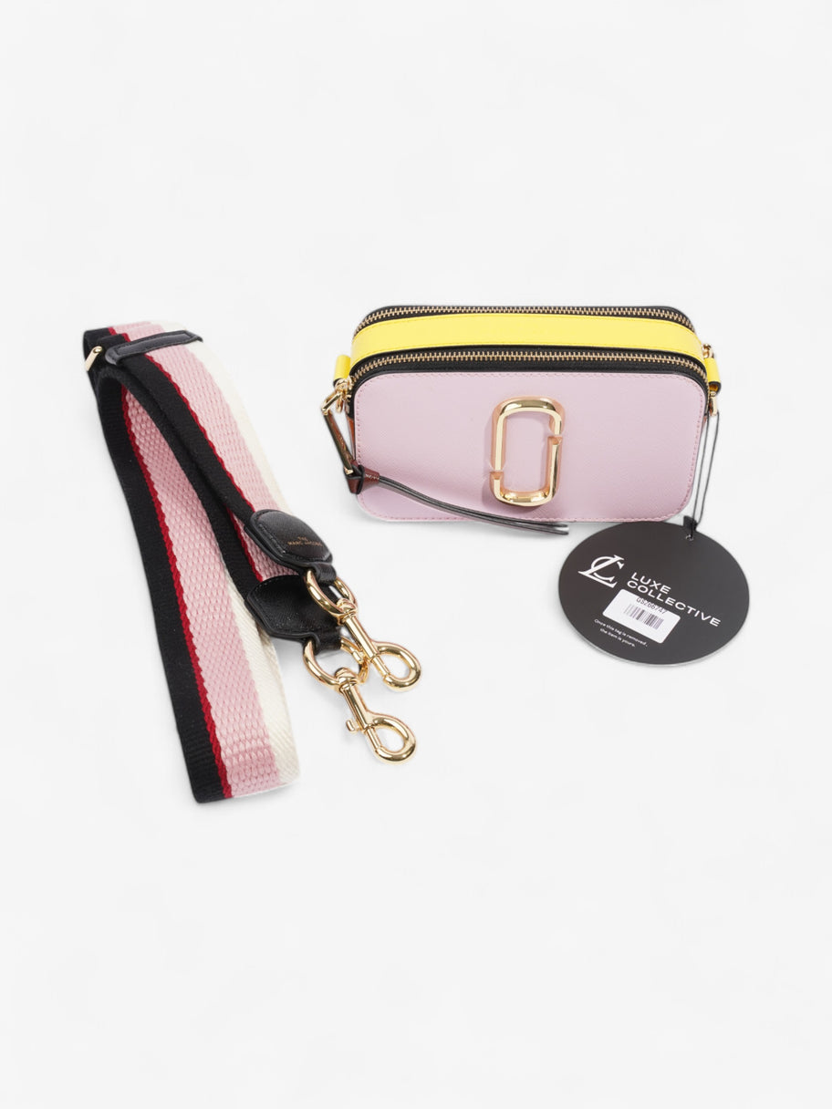 Marc Jacobs The Snapshot Bag Light Pink / Yellow / Brown Leather Image 9