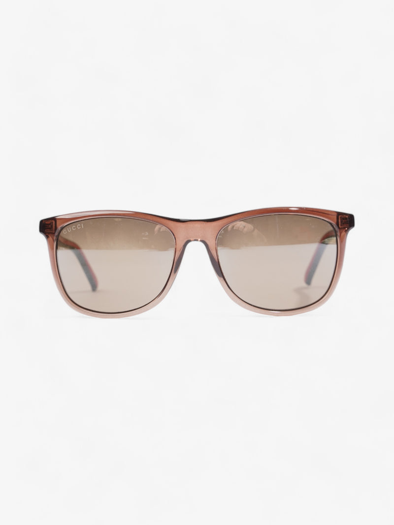  Gucci Web Sunglasses Brown / Red / Green Acetate 145mm