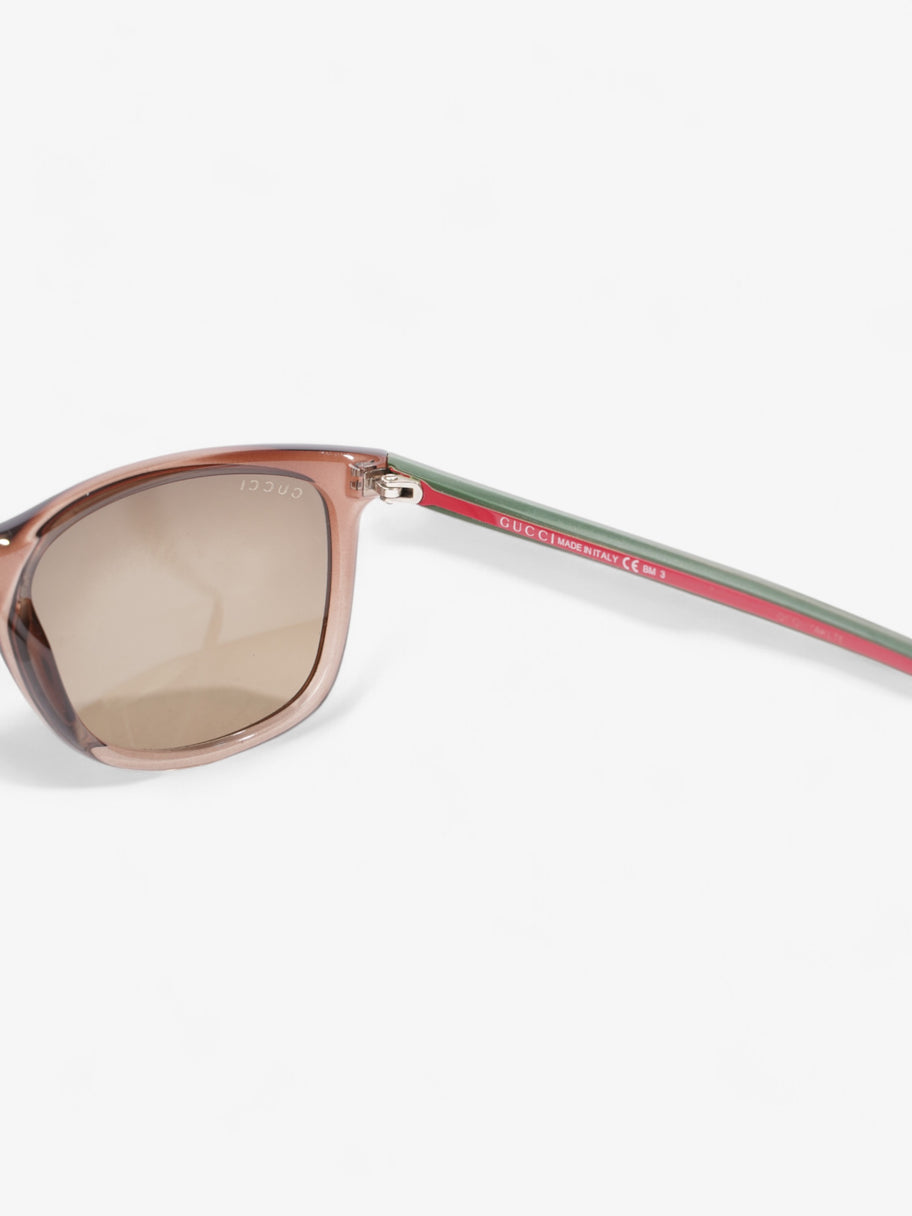 Gucci Web Sunglasses Brown / Red / Green Acetate 145mm Image 6