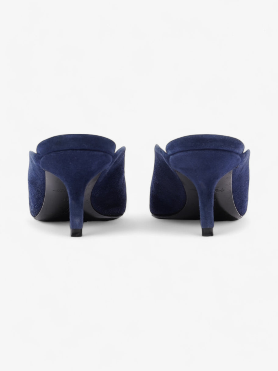 Louis Vuitton Crystal Embellished Madeleine Mules 60 Blue Velvet EU 37.5 UK 4.5 Image 6