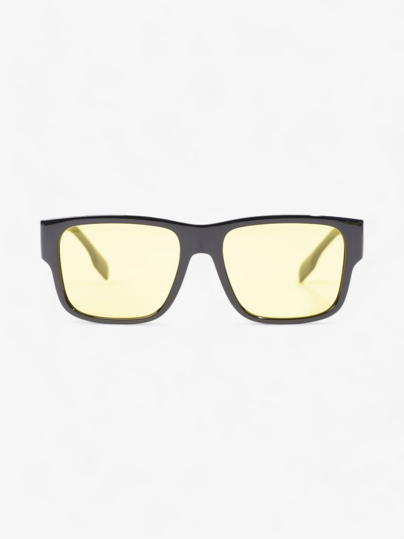  Knight Square Tinted Sunglasses Black / Yellow Acetate 145mm