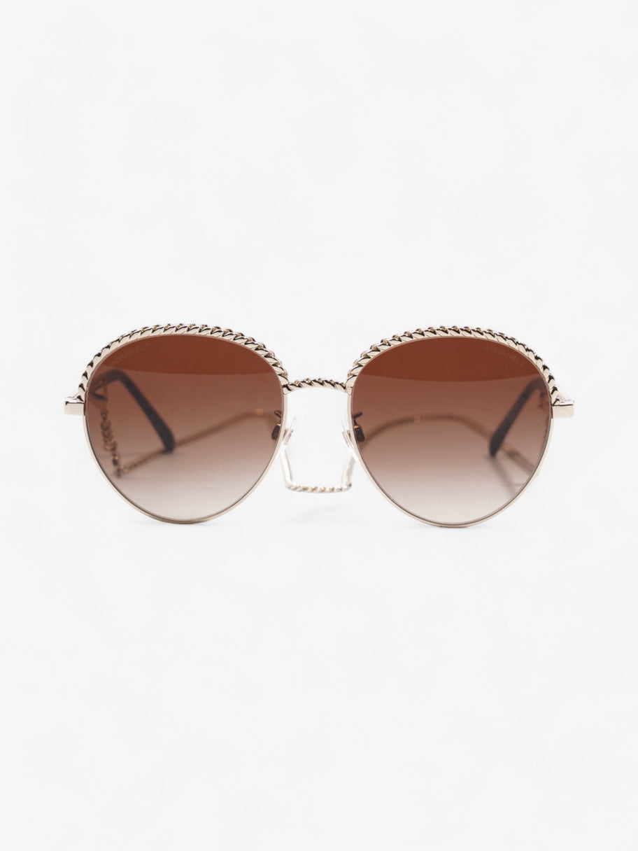 Chanel Round Chain Sunglasses Gold Base Metal 135mm Image 1