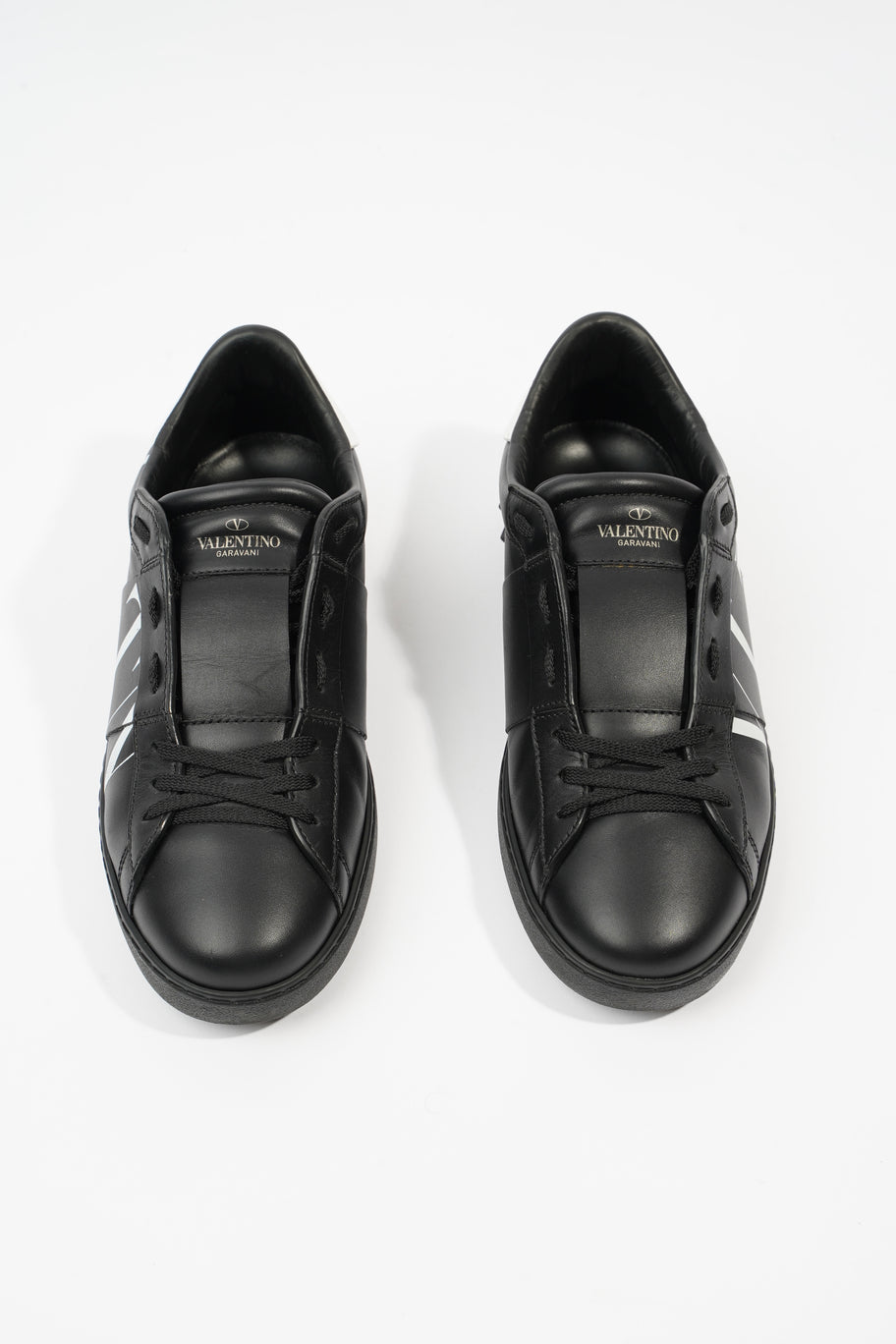 Valentino Open VLTN Sneaker Black / White Tab Leather EU 40 UK 6 Image 8