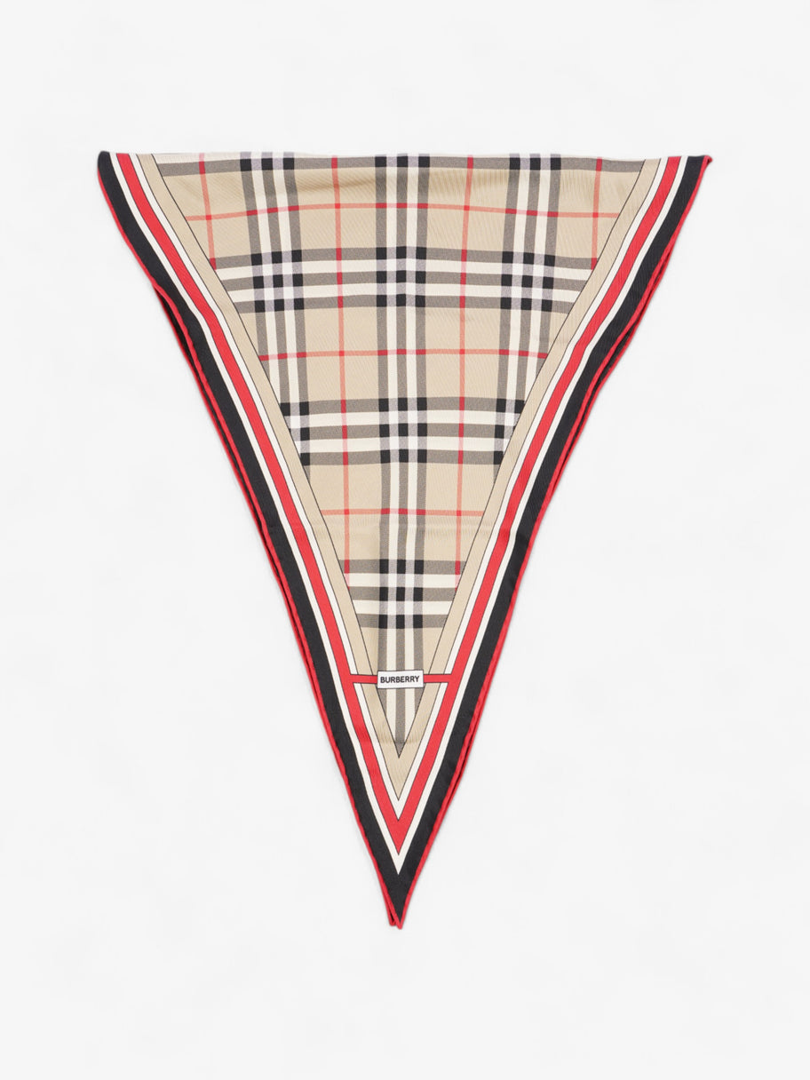 Burberry Vintage Check Losange Archive Beige / Red Silk Image 1