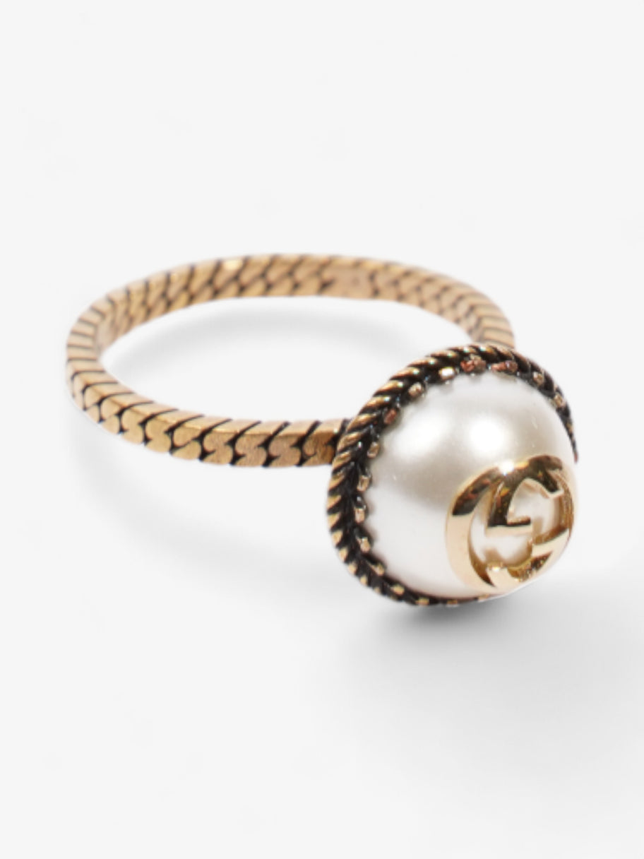 Gucci 3 In 1 Flower Ring Gold / Pearl Base Metal Small Image 2