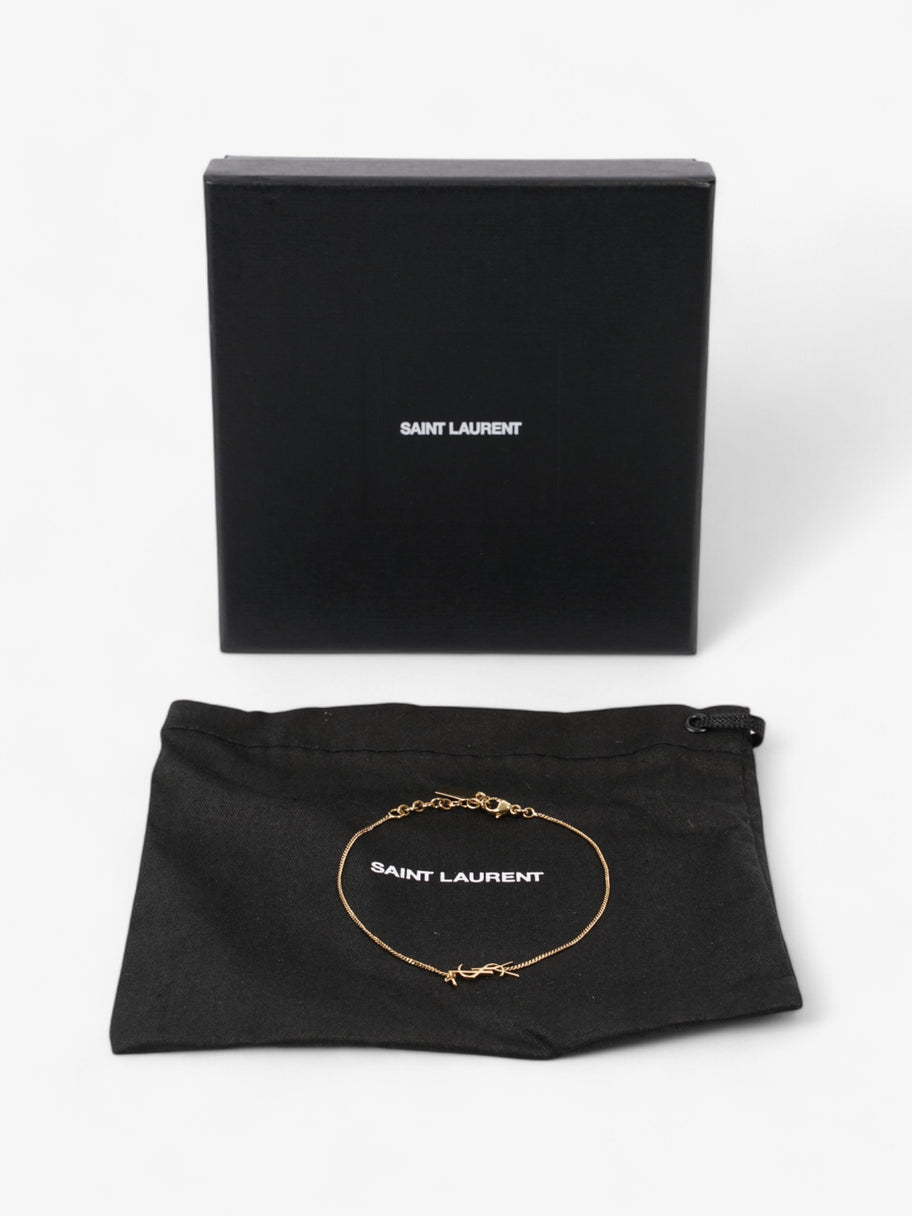 Saint Laurent YSL Chain Bracelet Gold Brass Large Image 4