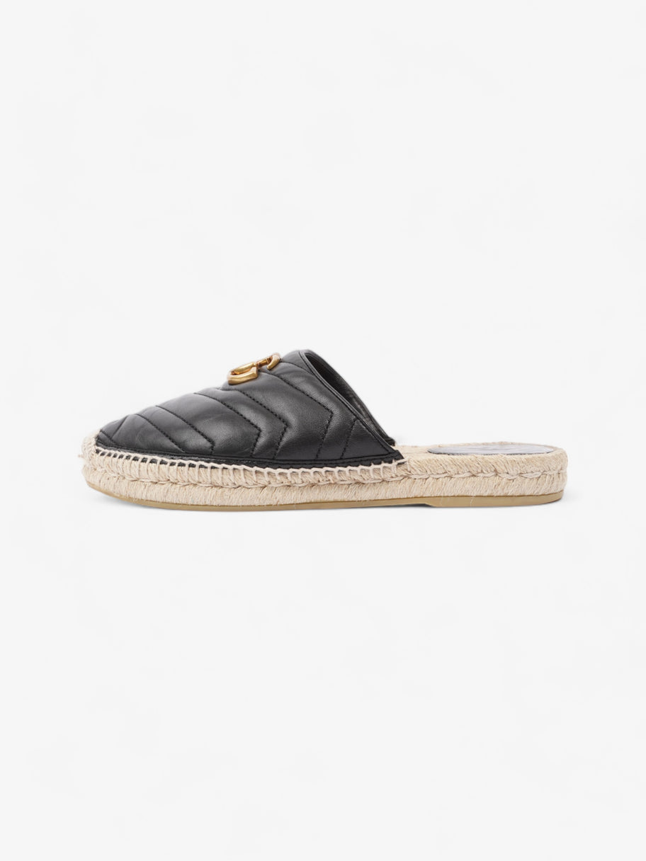 Gucci GG Flat Espadrille Black Leather EU 38 UK 5 Image 5