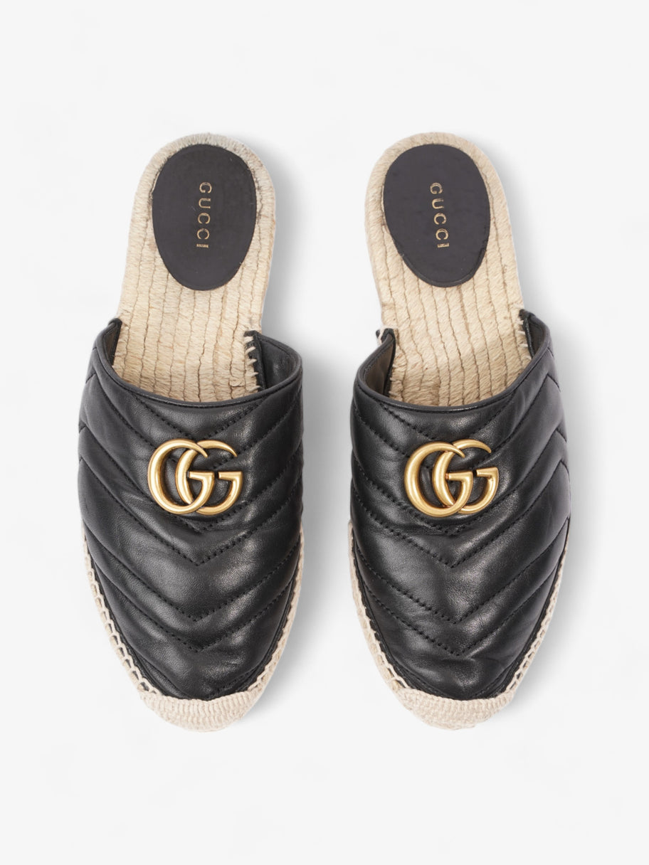 Gucci GG Flat Espadrille Black Leather EU 38 UK 5 Image 8