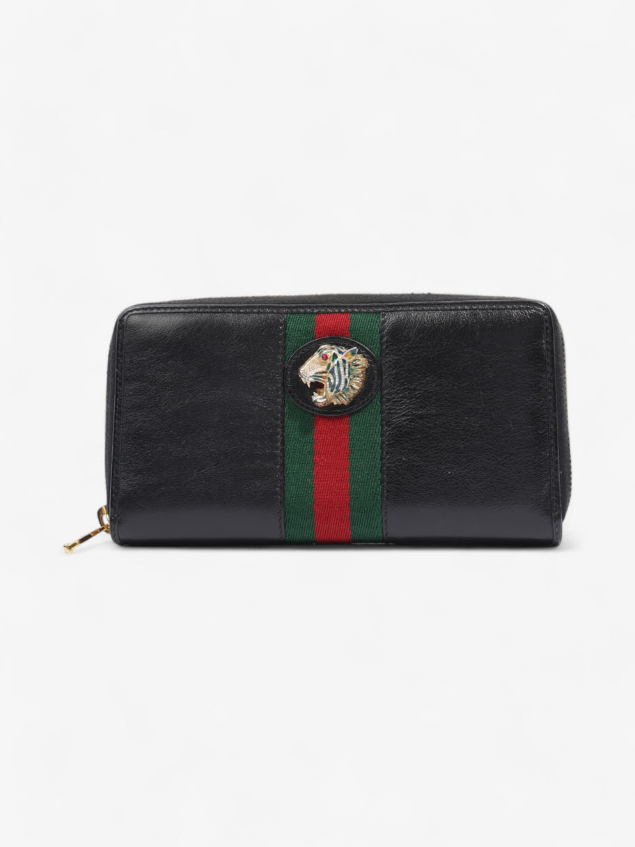 Gucci Rajah Zip Around Wallet Black / Green / Red Leather Image 1