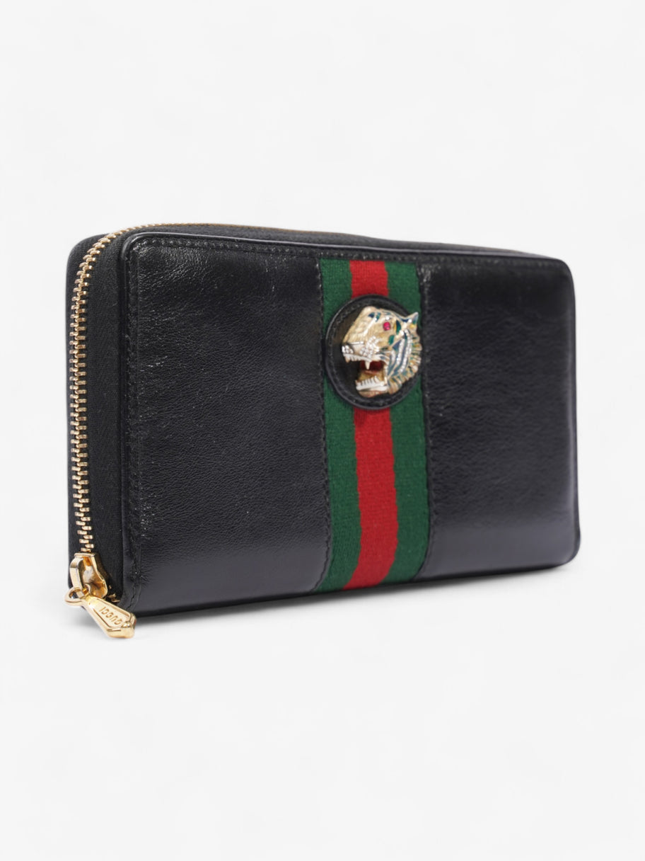 Gucci Rajah Zip Around Wallet Black / Green / Red Leather Image 4