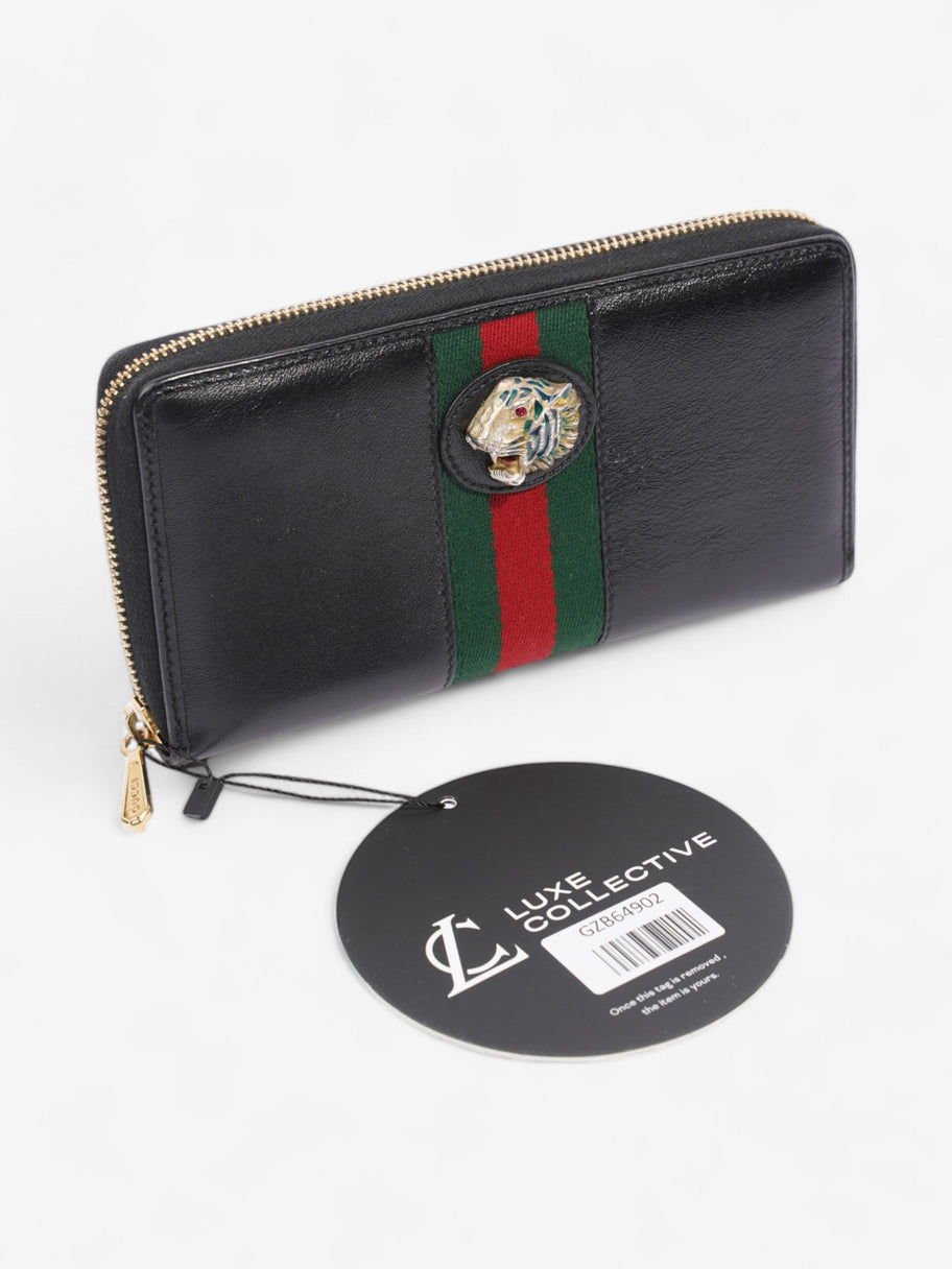 Gucci Rajah Zip Around Wallet Black / Green / Red Leather Image 8