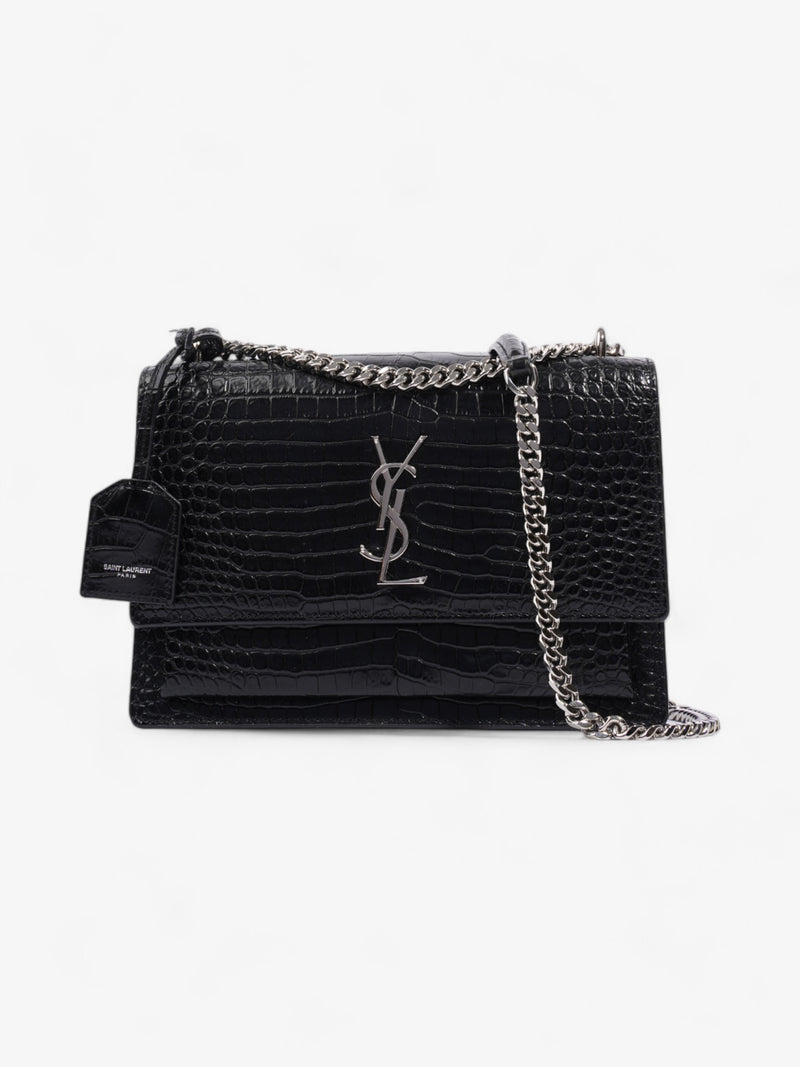  Saint Laurent Sunset Black Embossed Leather Medium