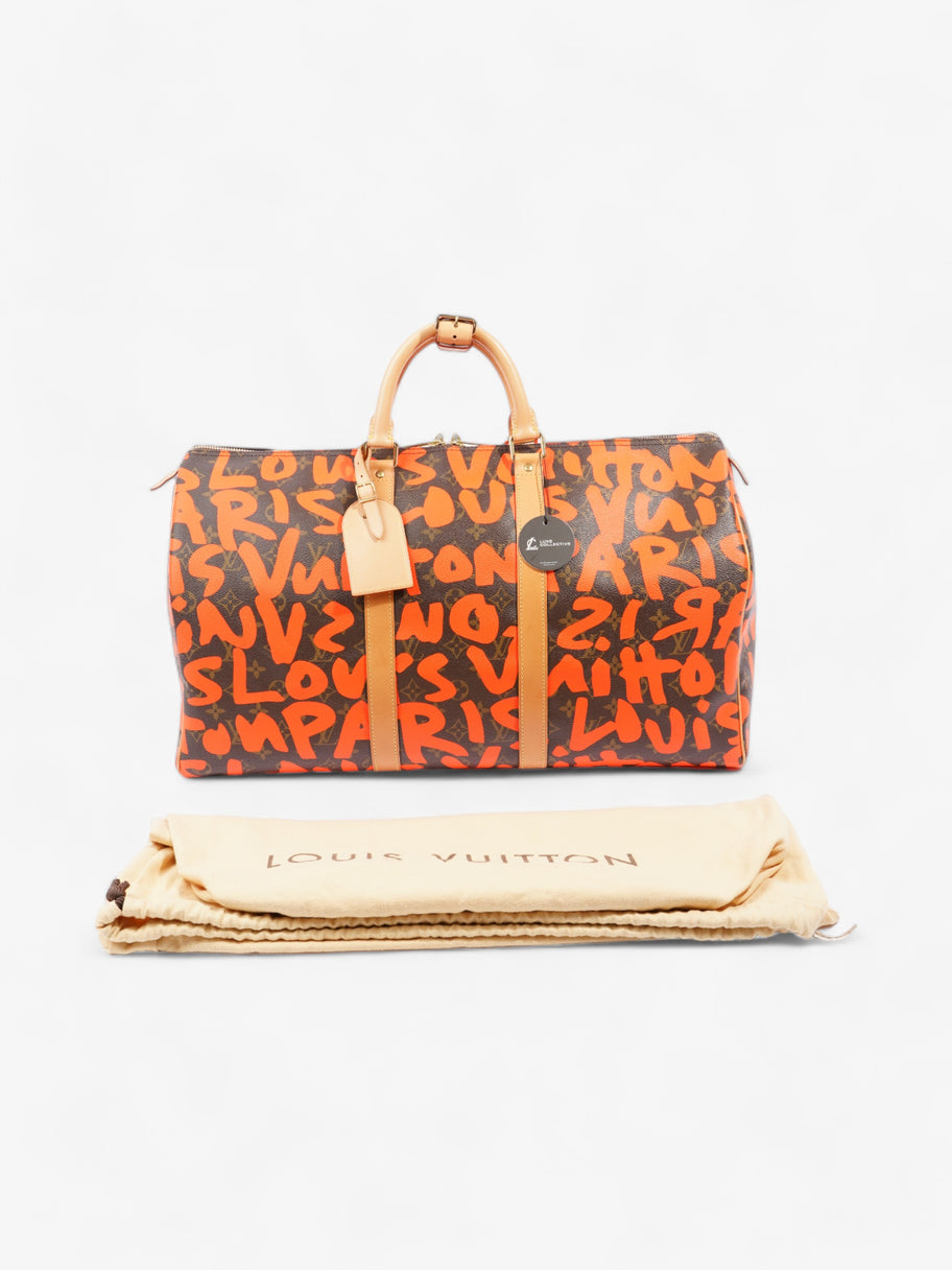 Louis Vuitton Keepall Graffiti 50 Monogram / Orange Coated Canvas Image 8