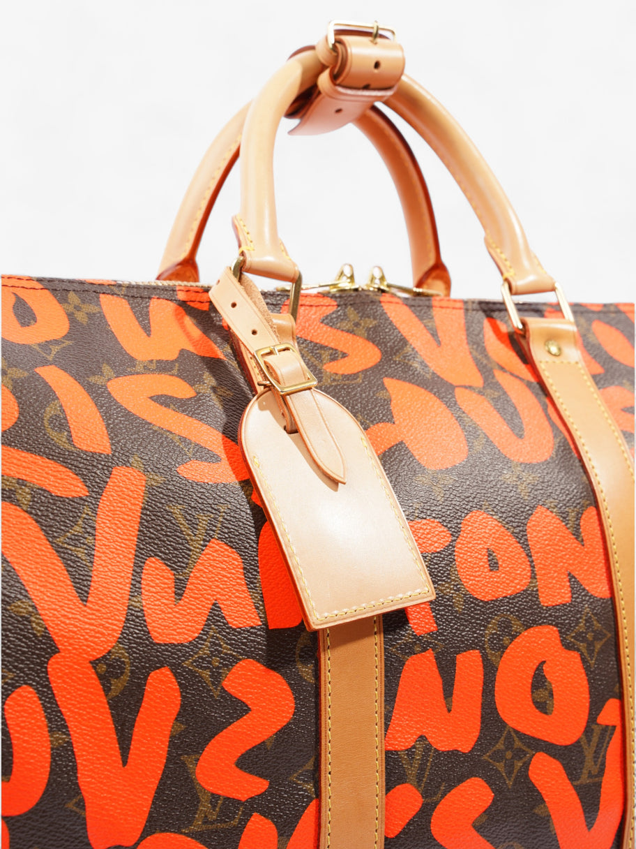 Louis Vuitton Keepall Graffiti 50 Monogram / Orange Coated Canvas Image 9