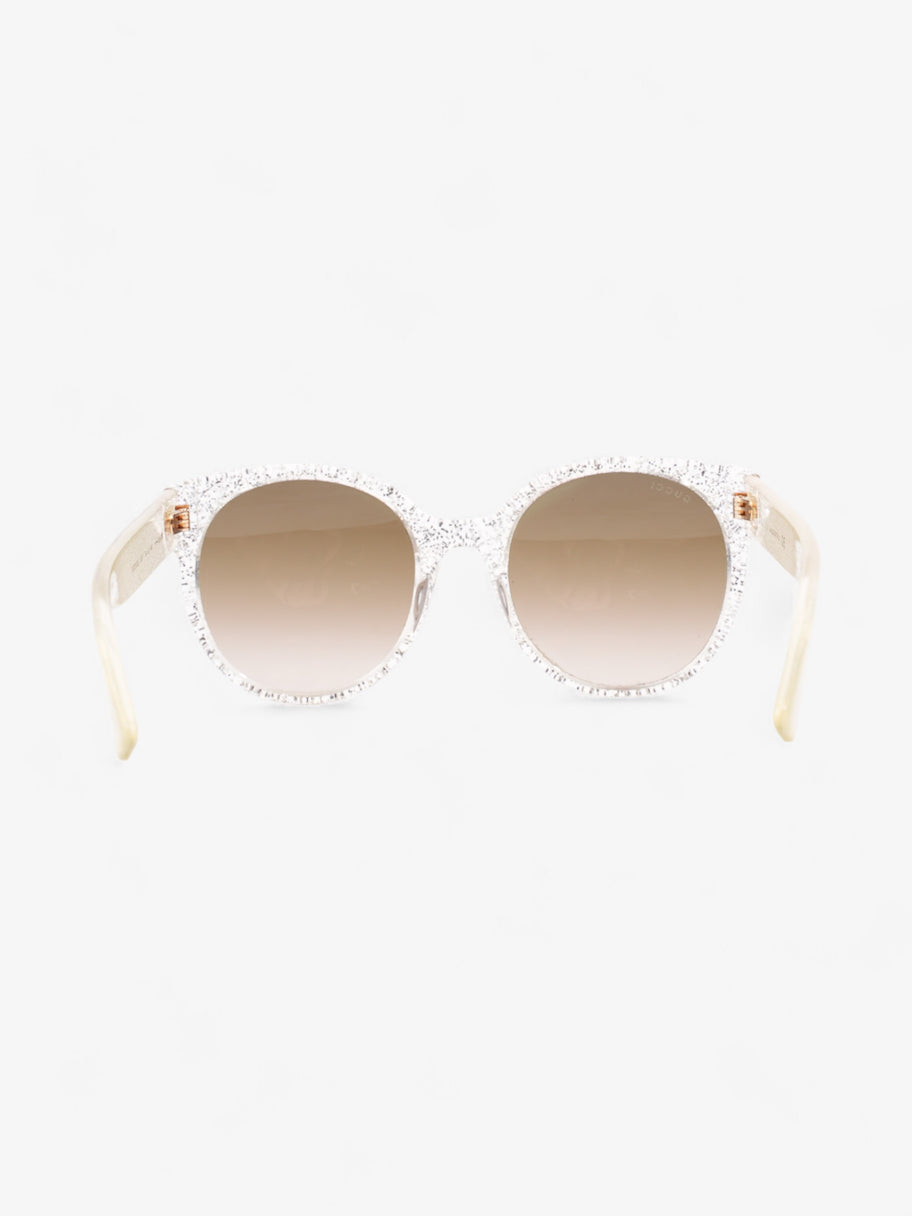 Gucci Glitter Sunglasses Silver Acetate 140mm Luxe Collective