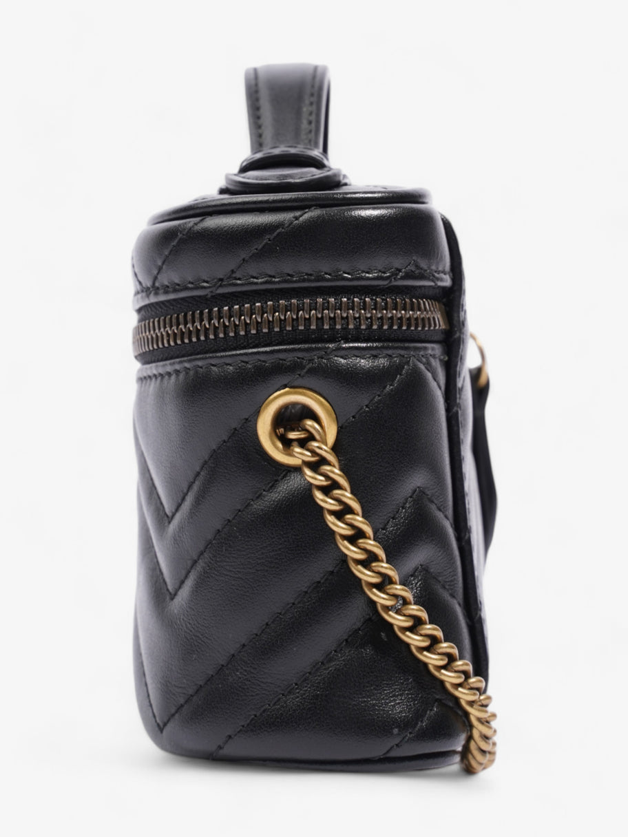 Gucci GG Marmont Top Handle Bag Black Matelasse Leather Mini Image 3