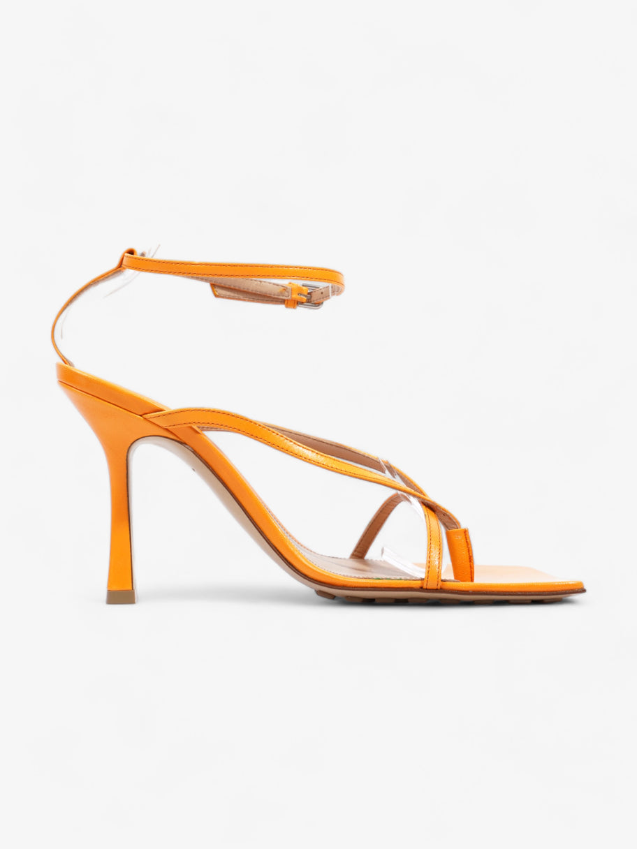 Bottega Veneta Stretch Strap Sandal 80 Neon Orange Leather EU 38 UK 5 Image 4