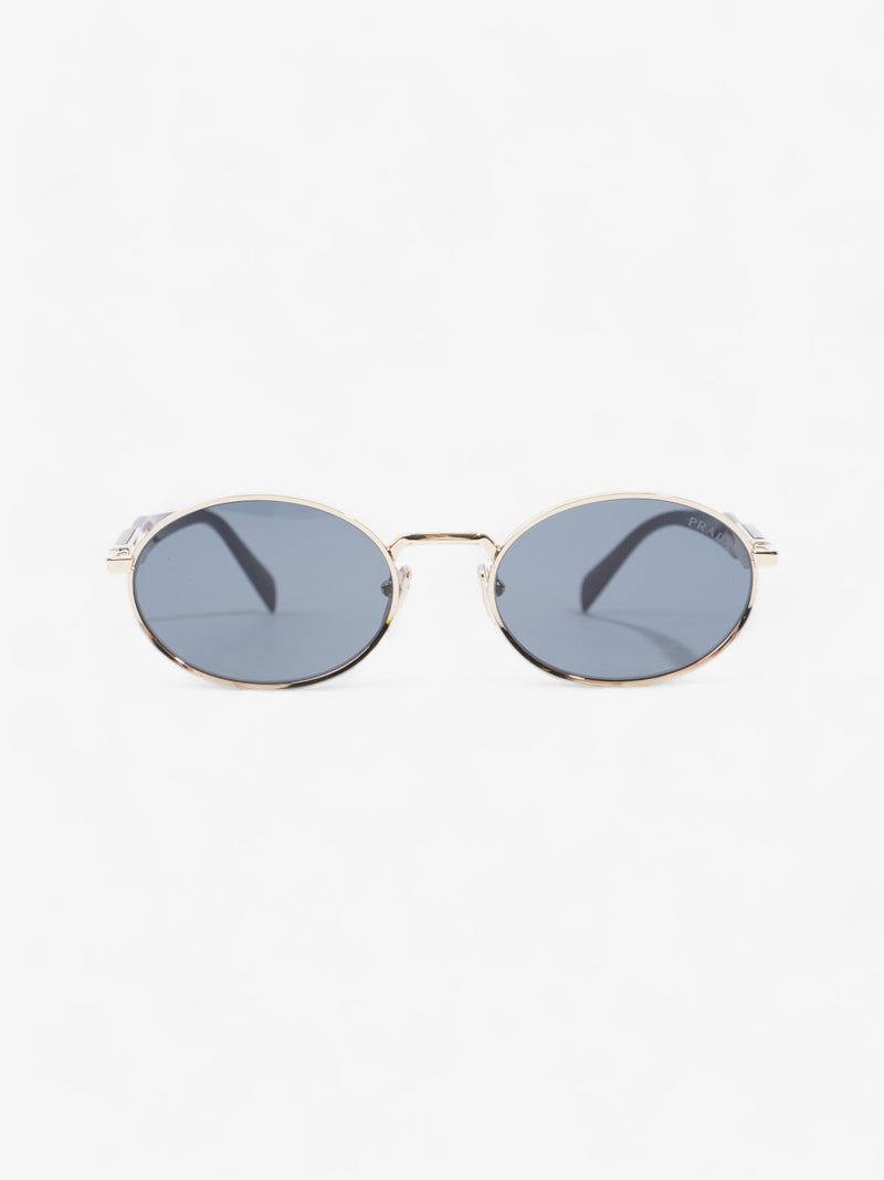  Prada Oval Sunglasses Gold / Black Base Metal 140mm