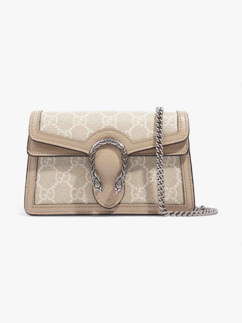  Gucci Super Mini Dionysus Beige and white GG Supreme Coated Canvas