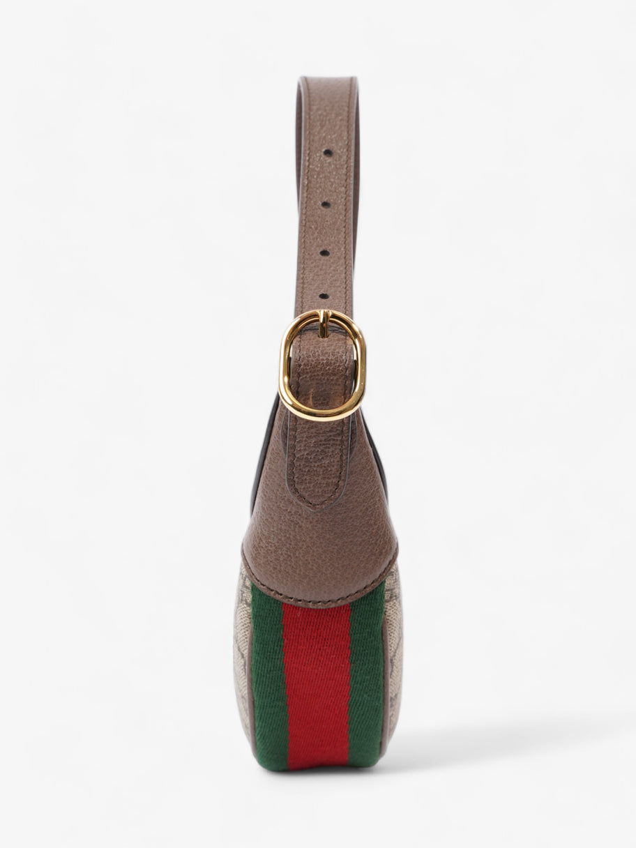 Gucci Ophidia GG Mini Beige And Ebony GG Supreme / Green And Red Web Coated Canvas Image 3