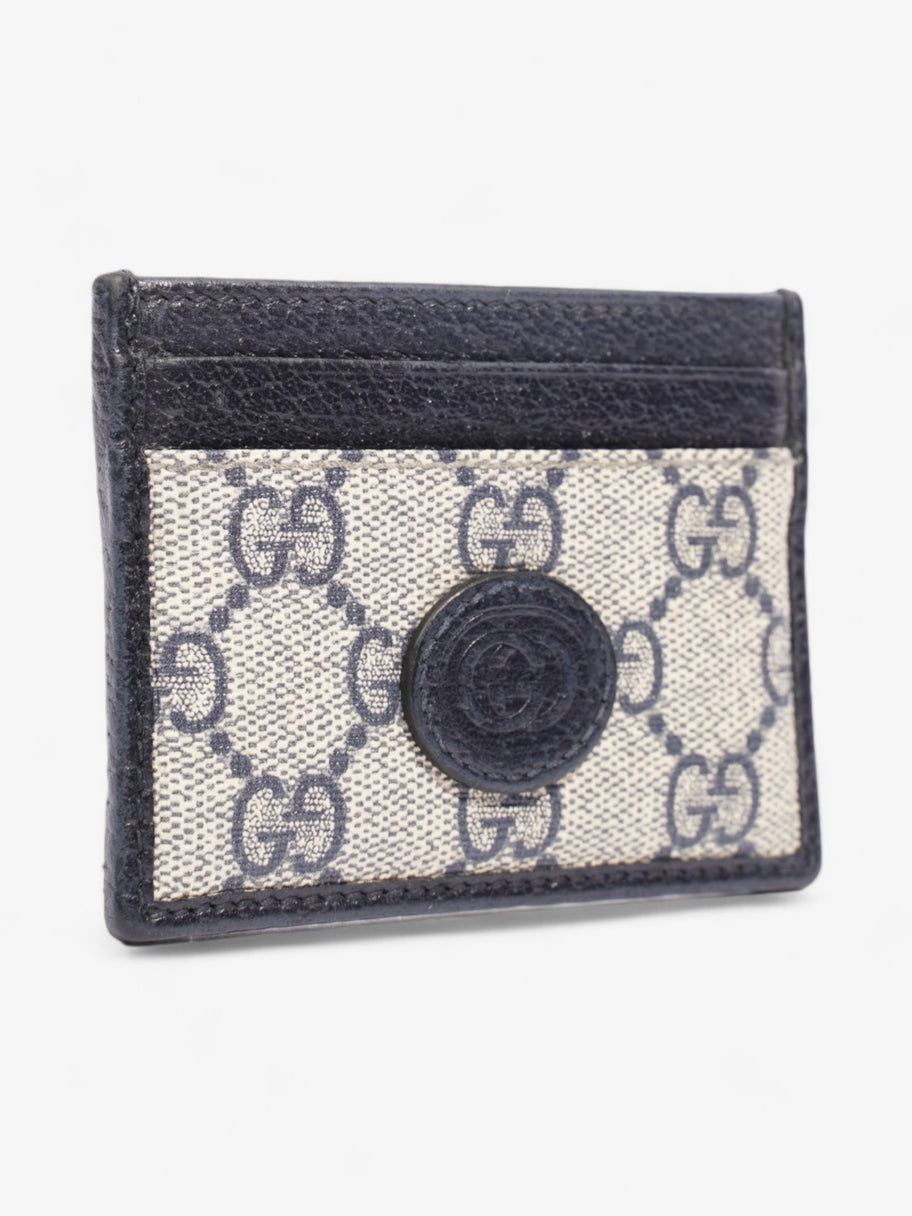 Gucci Card Holder Beige And Navy GG Supreme Coated Canvas Image 4