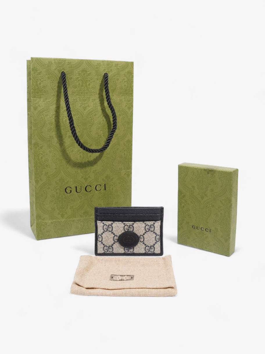 Gucci Card Holder Beige And Navy GG Supreme Coated Canvas Image 7