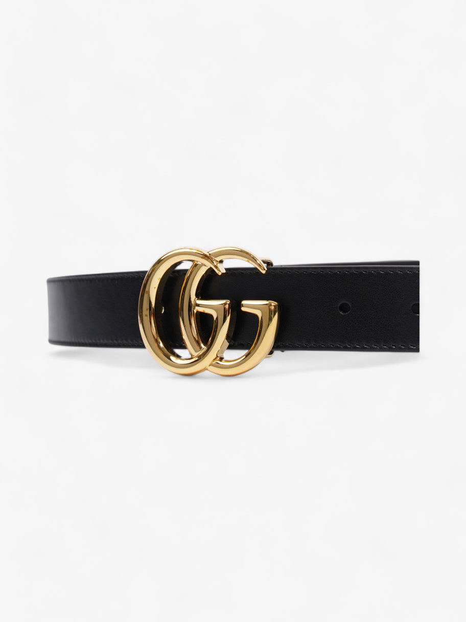 Gucci GG Marmont Thin Belt Black / Gold Leather 85cm / 34