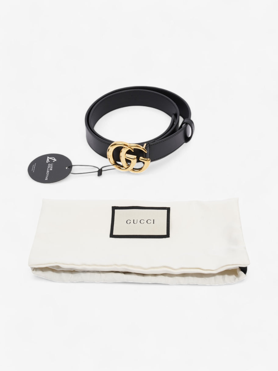 Gucci GG Marmont Thin Belt Black / Gold Leather 85cm / 34