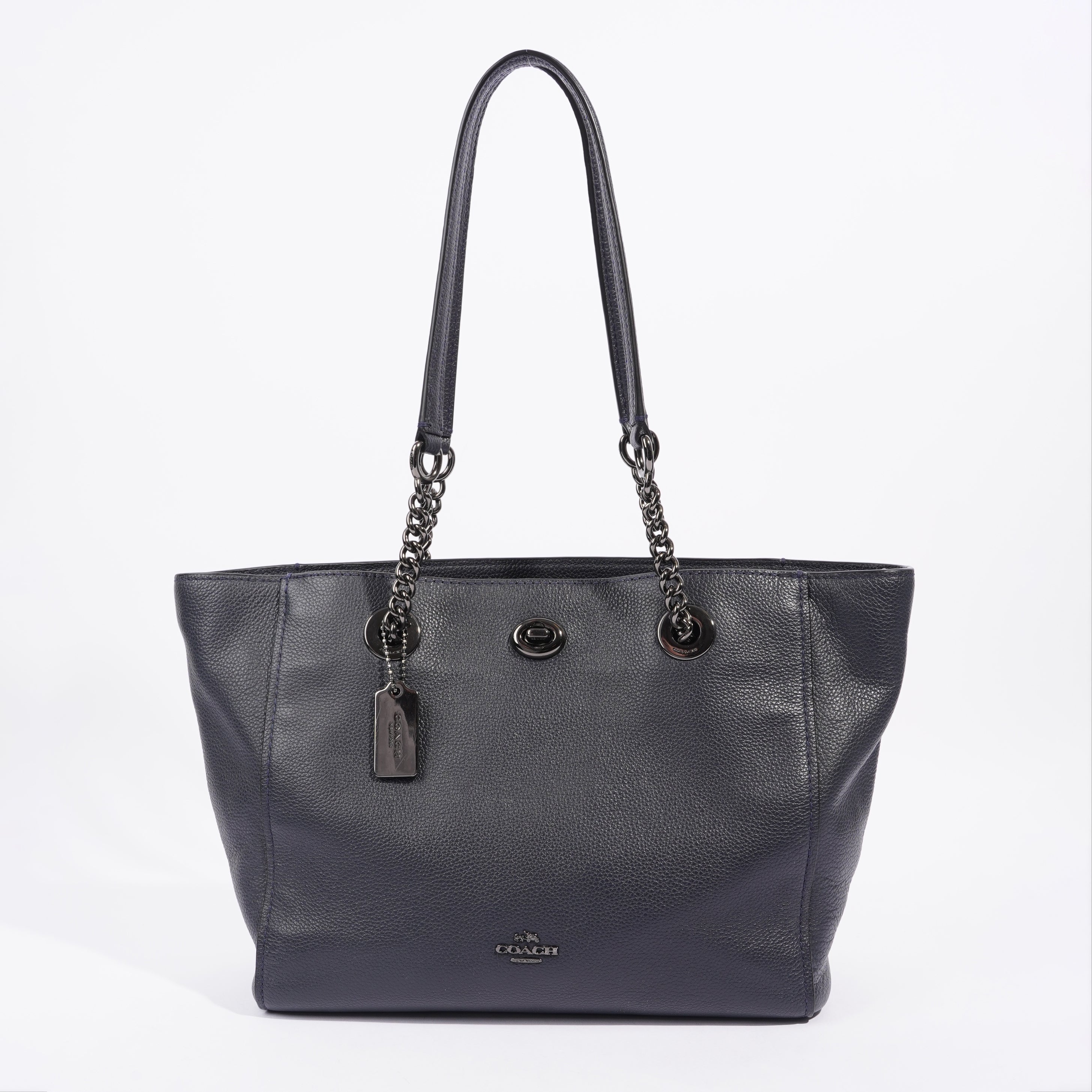 Coach turnlock chain on sale tote