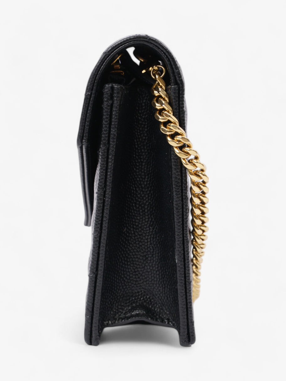 Saint Laurent Cassandre Chain Wallet Black Calfskin Leather Image 3