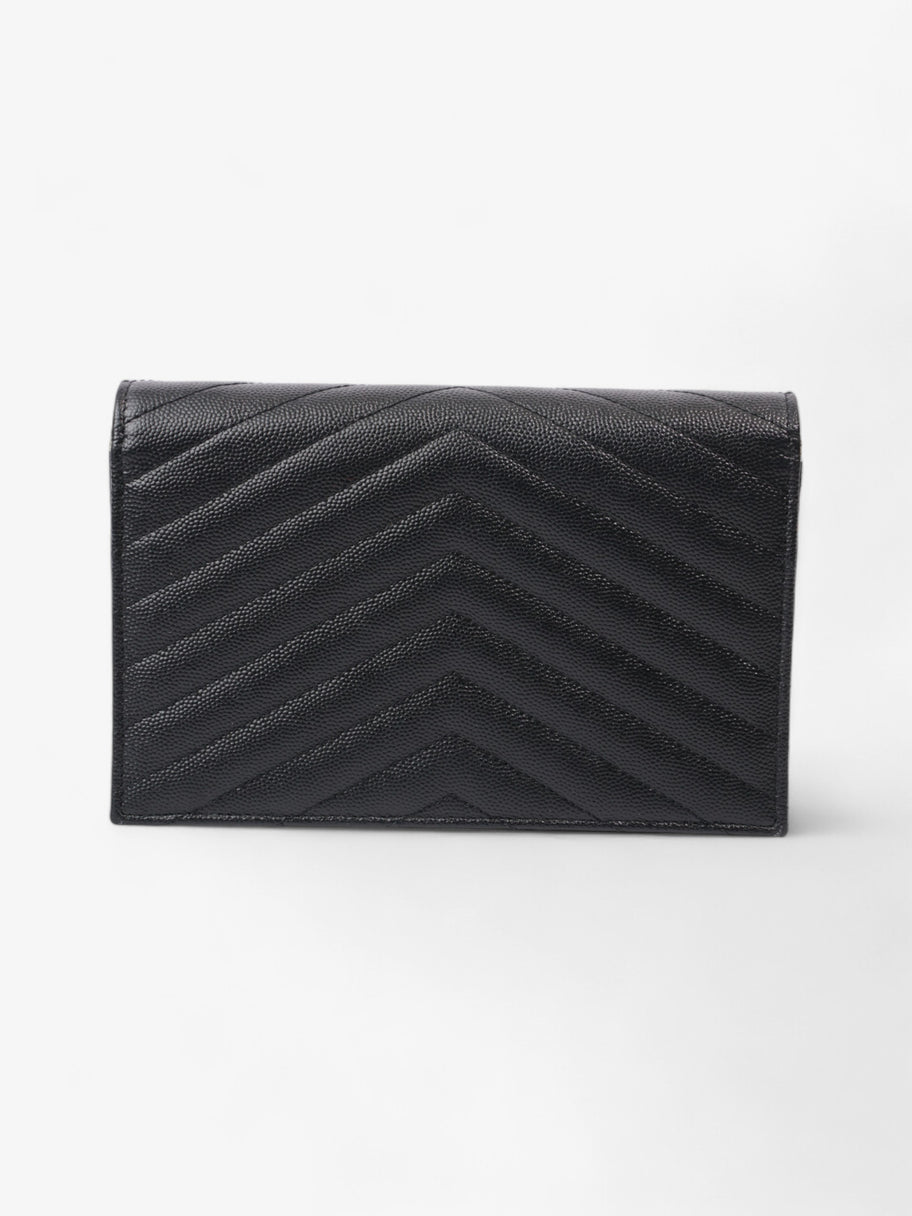 Saint Laurent Cassandre Chain Wallet Black Calfskin Leather Image 4