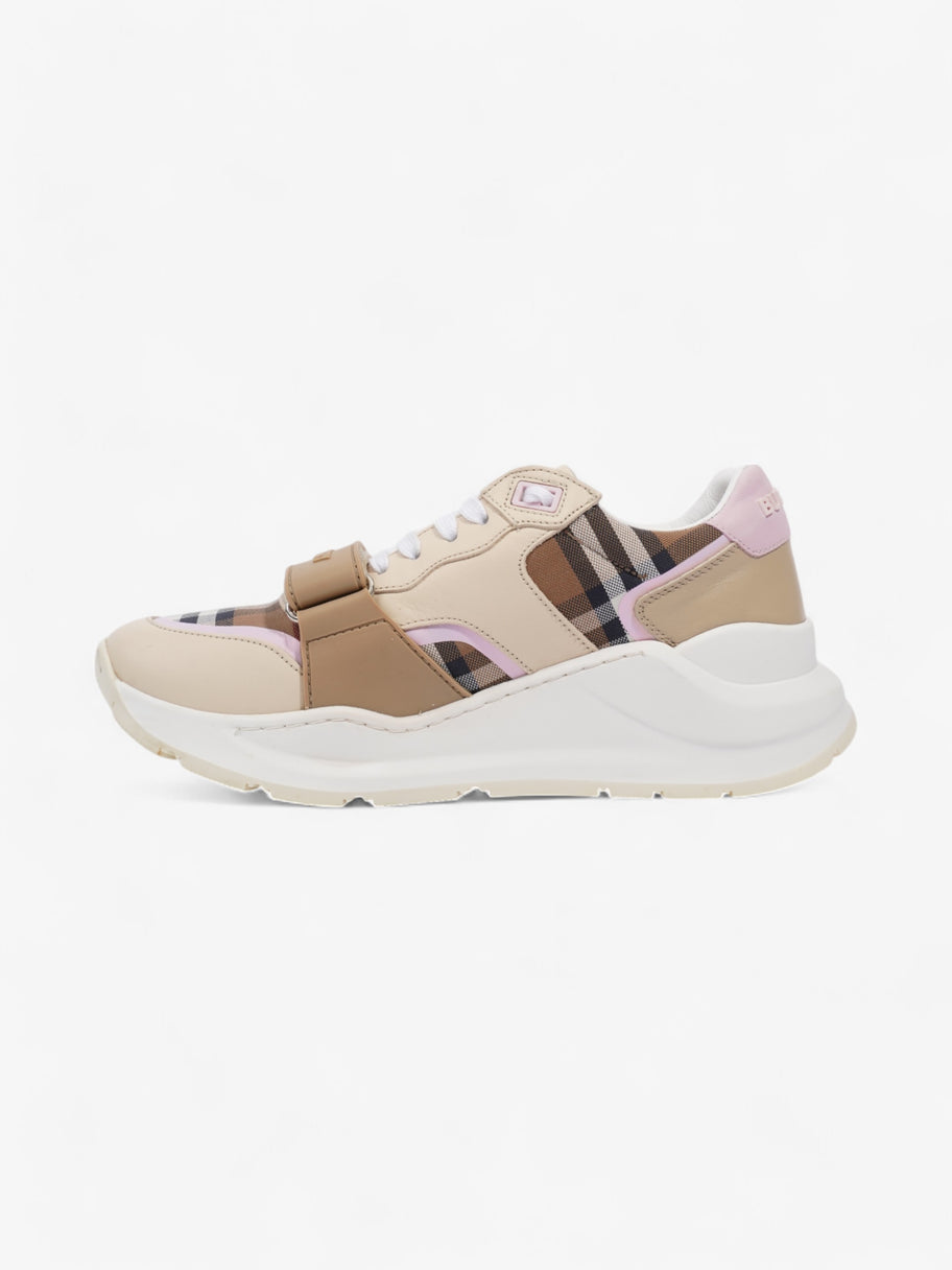 Burberry Ramsey Sneakers Beige  / Pink / White Canvas EU 39 UK 6 Image 3