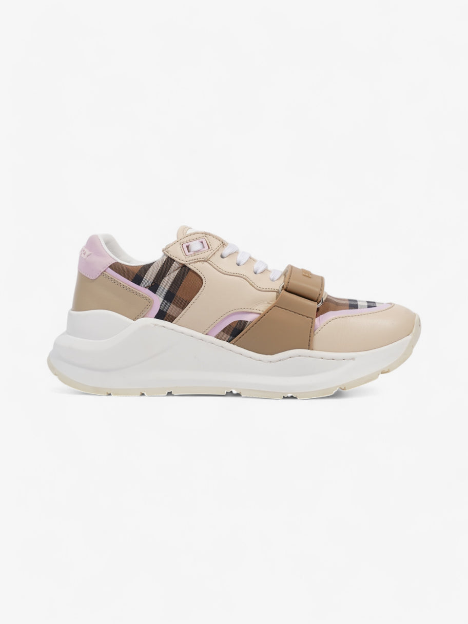 Burberry Ramsey Sneakers Beige  / Pink / White Canvas EU 39 UK 6 Image 4