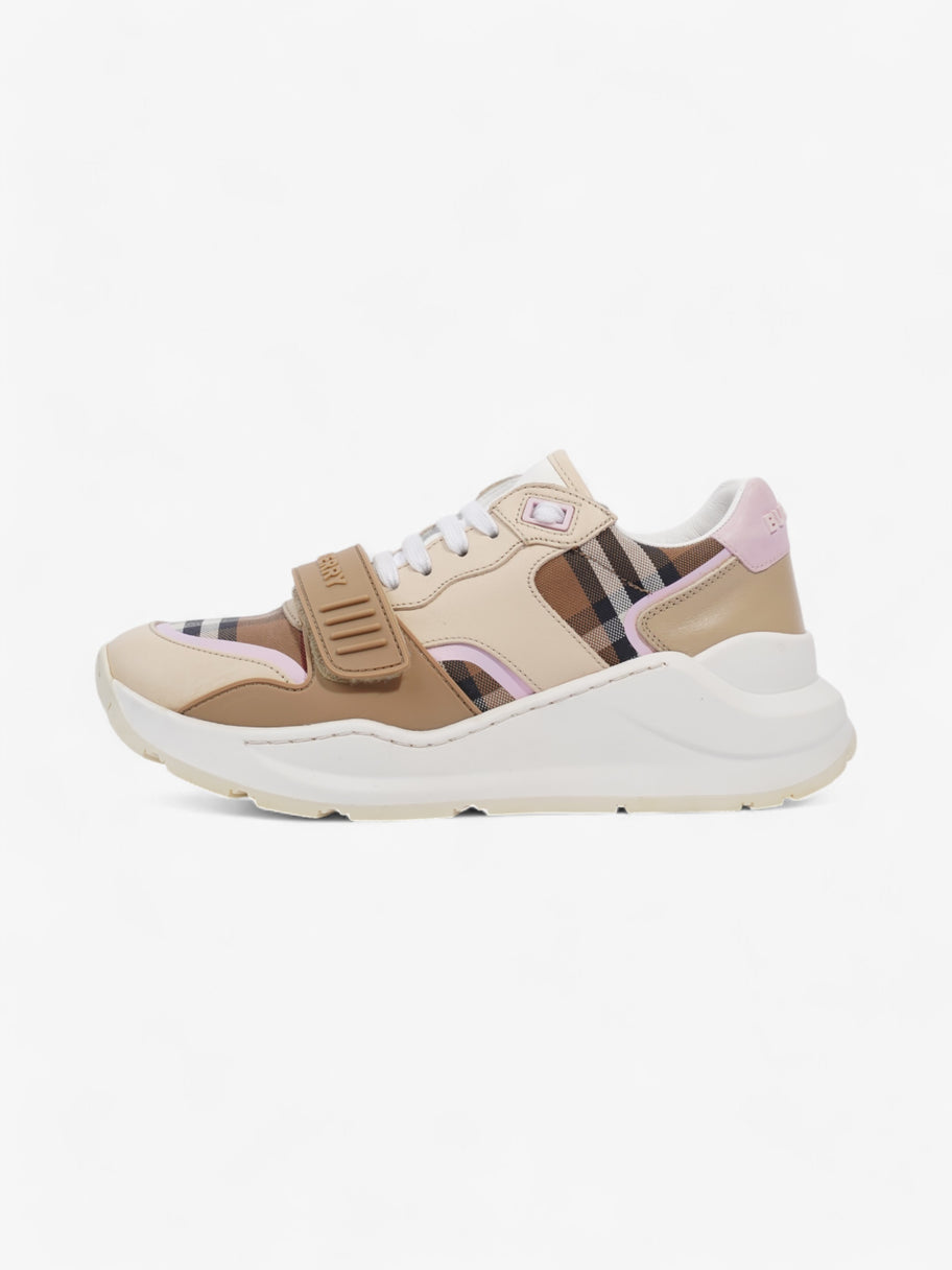 Burberry Ramsey Sneakers Beige  / Pink / White Canvas EU 39 UK 6 Image 5