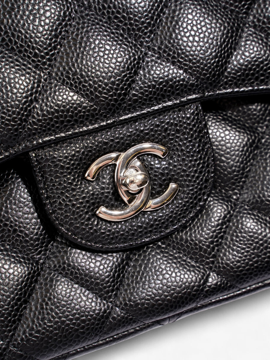 Chanel Classic Double Flap Black Caviar Leather Jumbo Image 7