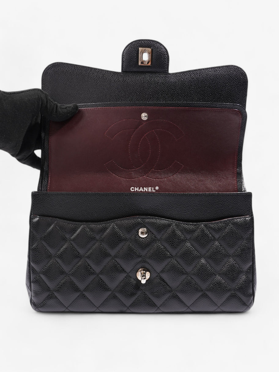 Chanel Classic Double Flap Black Caviar Leather Jumbo Image 8