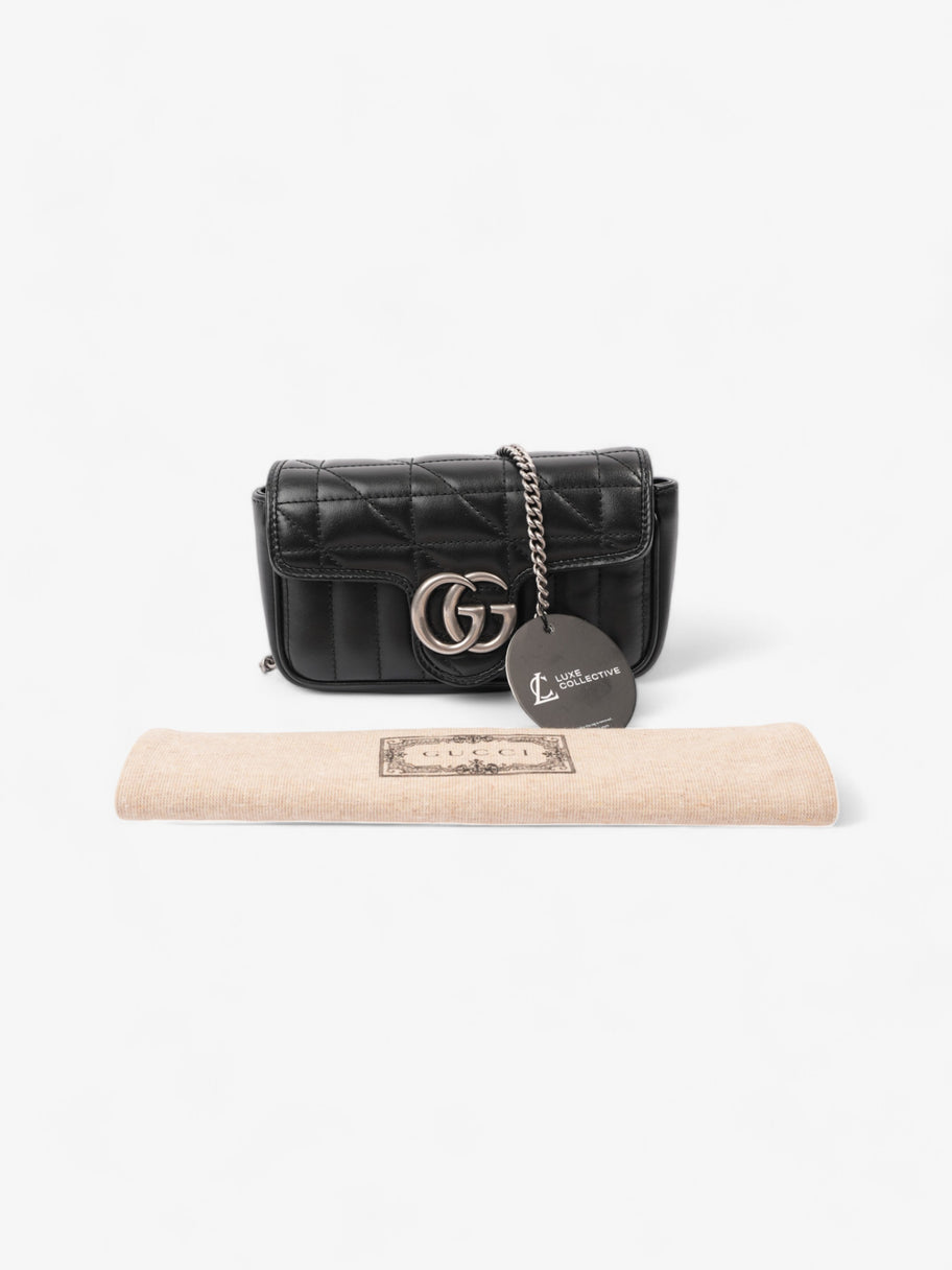 Gucci GG Marmont Black Matelasse Leather Super Mini Image 10