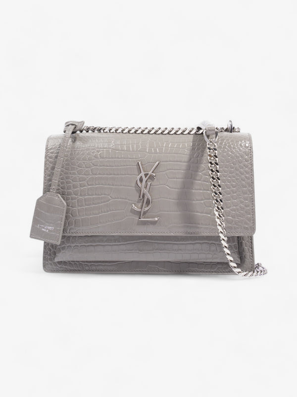 Saint Laurent Sunset Grey Embossed Leather Medium