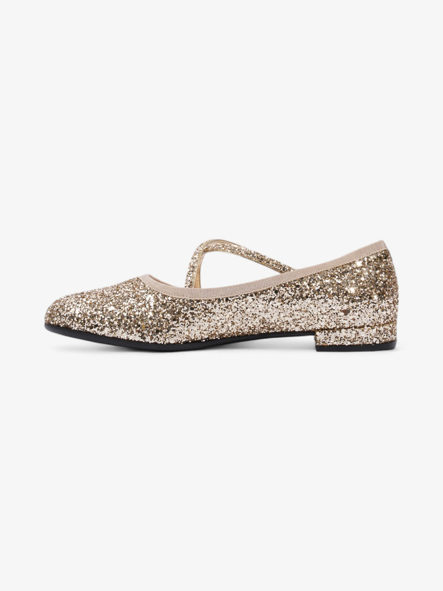 Miu Miu Cross Over Ballet Flats Gold Glitter EU 39.5 UK 6.5 Image 3