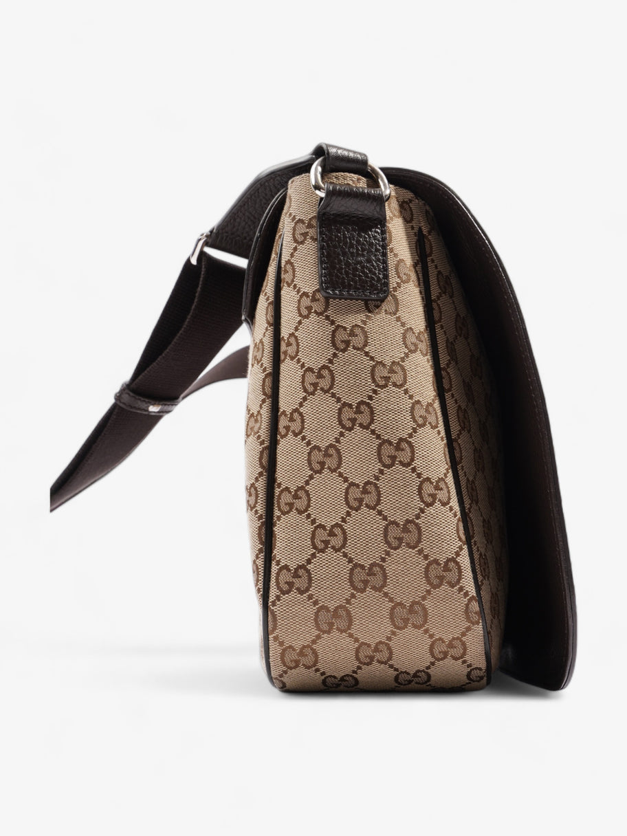 Gucci GG Flap Messenger Bag  Beige Canvas Image 5