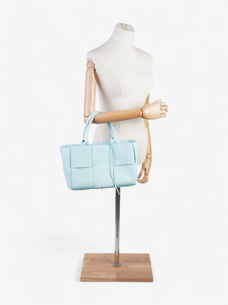  Bottega Veneta Arco Tote Baby Blue Intrecciato Leather Small