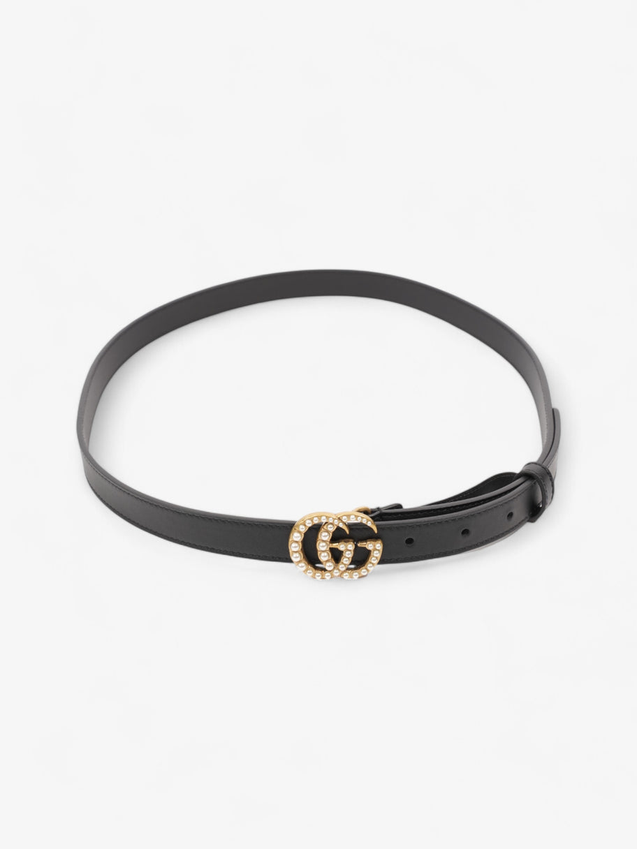 Gucci GG Marmont Thin Pearl Belt Black / Gold / Pearl Leather 90cm / 36