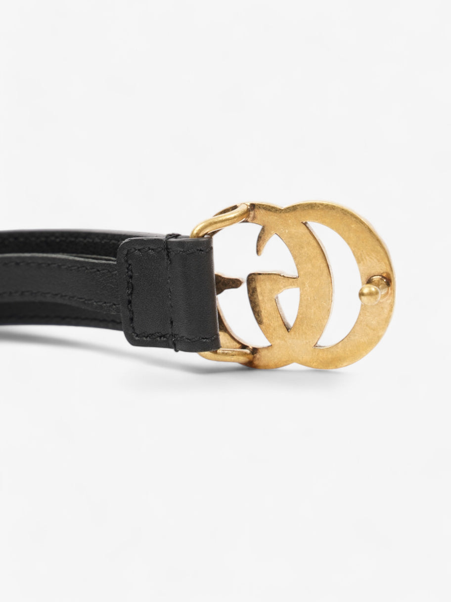 Gucci GG Marmont Thin Pearl Belt Black / Gold / Pearl Leather 90cm / 36