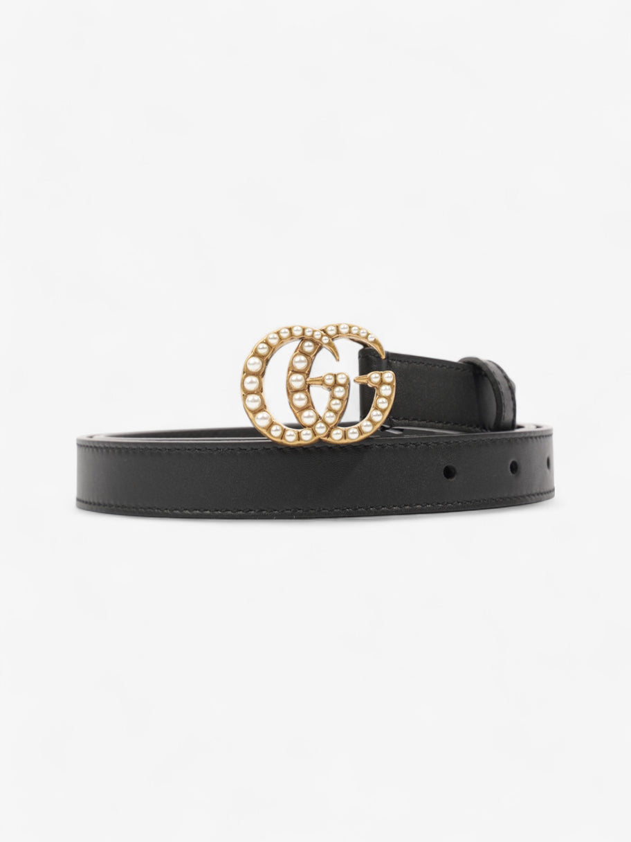 Gucci GG Marmont Thin Pearl Belt Black / Gold / Pearl Leather 90cm / 36