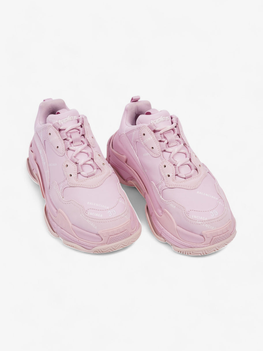 Balenciaga Triple S Pink / White Logo All Over EU 39 UK 6 Image 8